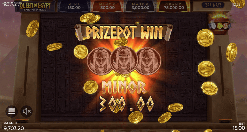 Queen Of Egypt Exotic Wilds Jackpot Feature
