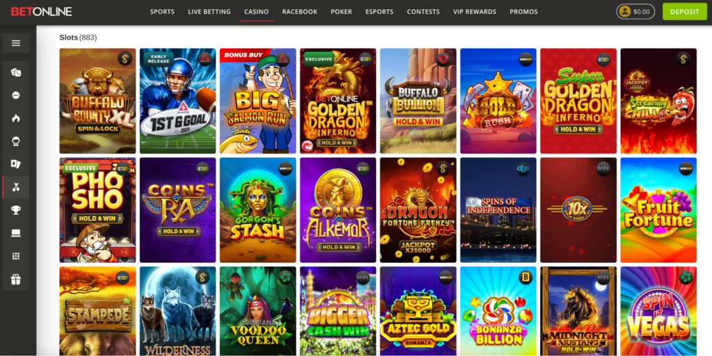 Betonline Slots Screen
