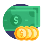 Stack of Money and Coins Icon