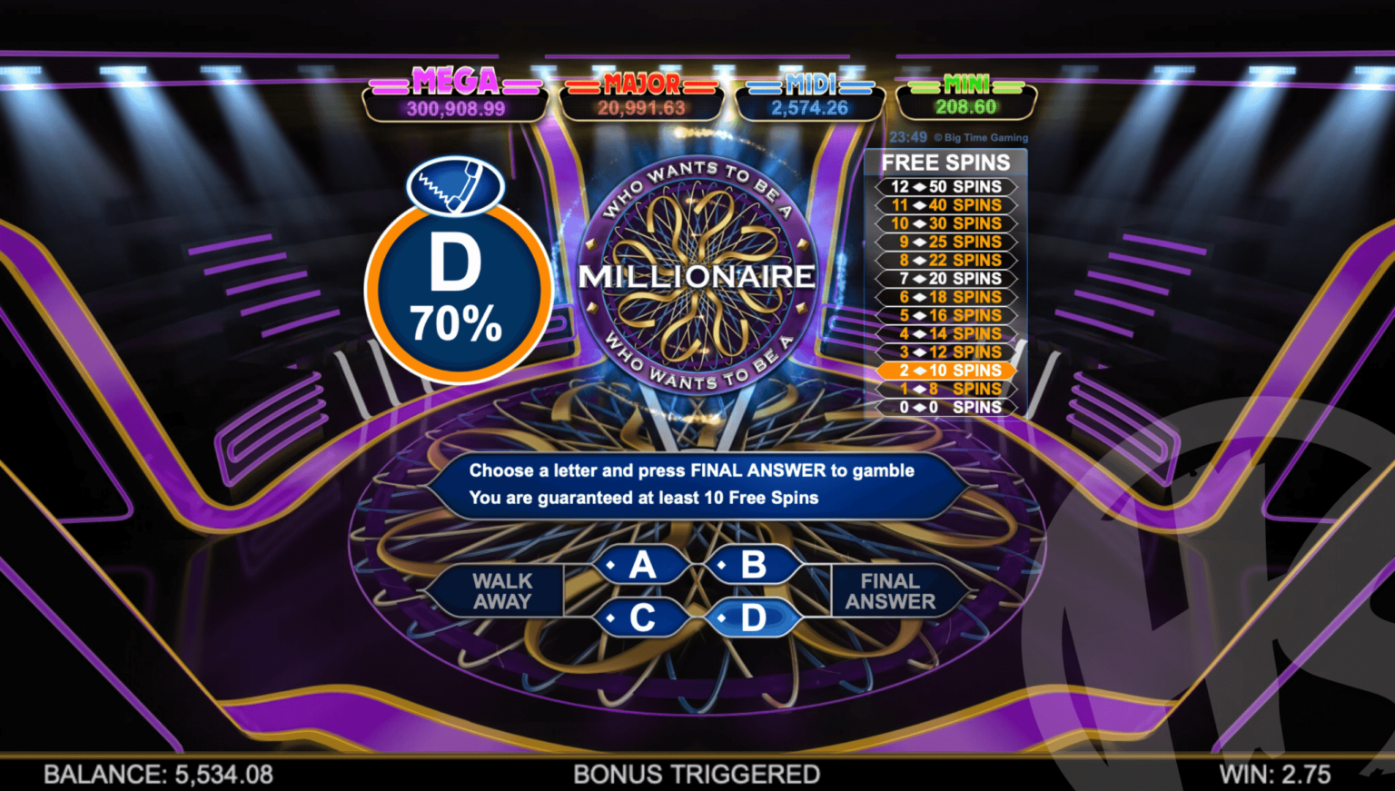slot Who Wants To Be A Millionaire Megapays