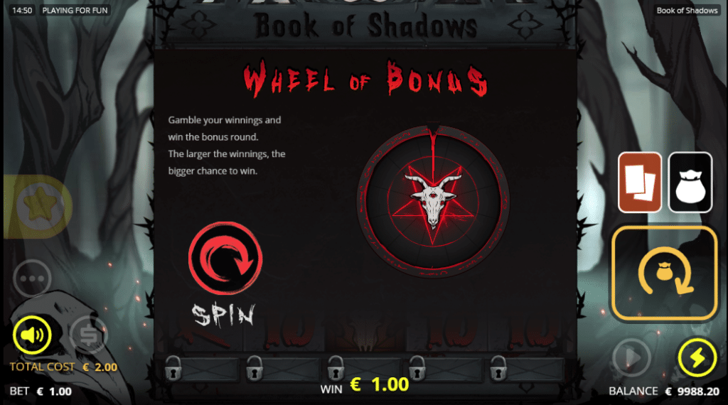 Book Of Shadows Wheel Of Bonus
