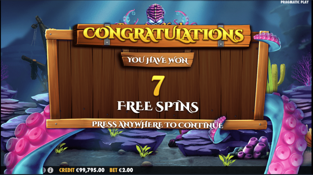 Release The Kraken Free Spin Feature