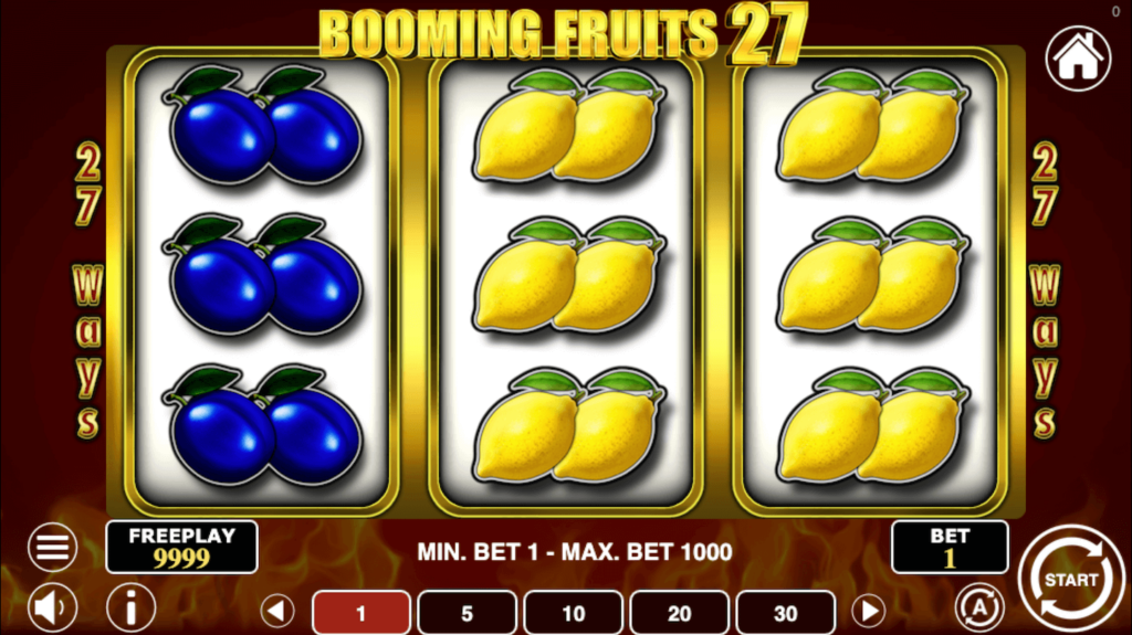 Booming Fruits 27 Slot Screen