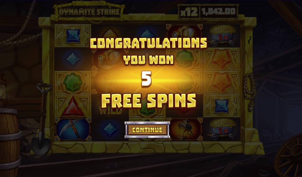 Dynamite Strike Free Spin Feature 
