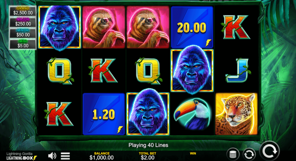 Lightning Gorilla Slot Screen