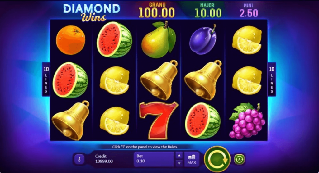 Diamond Wins Holdandplay Slot Screen