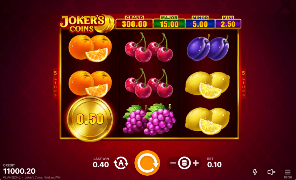Jokers Coins Slot Screen