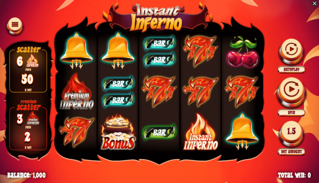 Instant Inferno Slot Screen