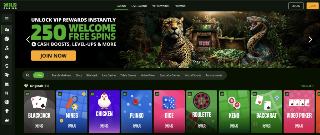 Wild Casino Lobby Image