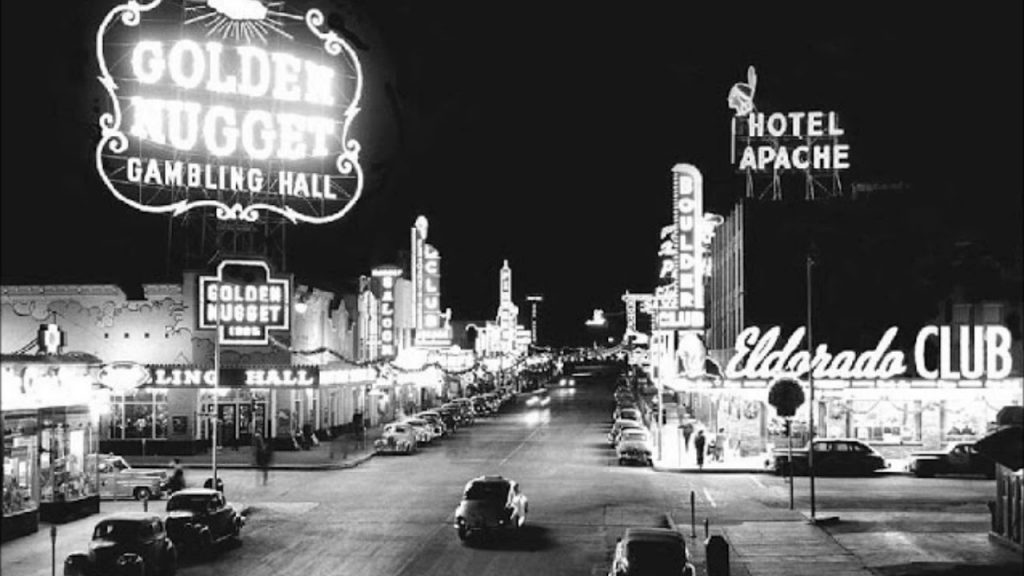 A view of the Las Vegas strip in 1953