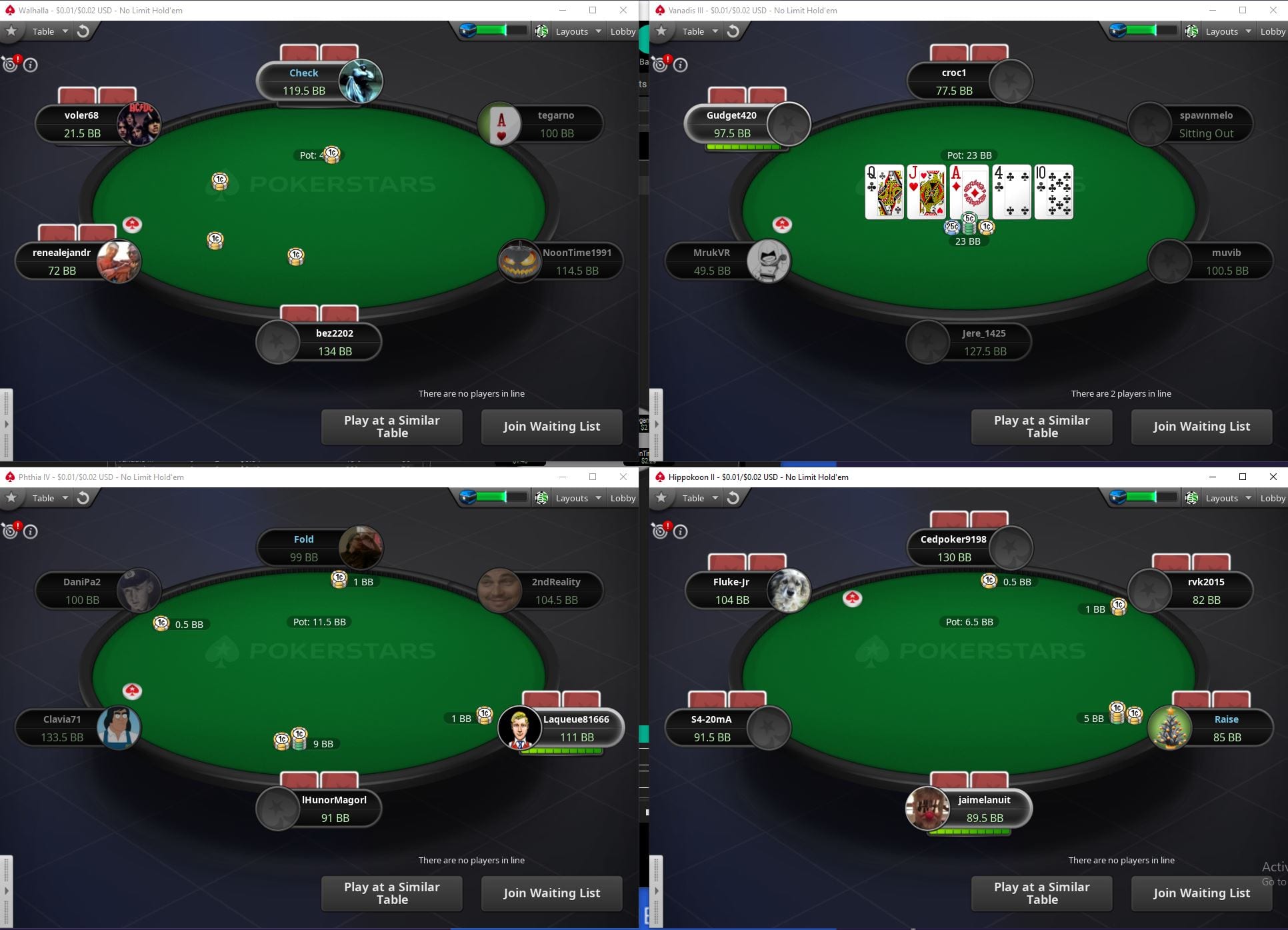 Cash Games Multi Tabling